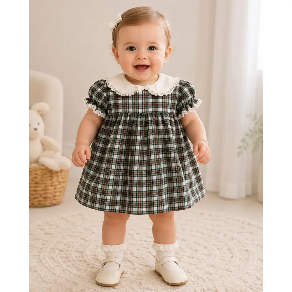 Glen Appin of Scotland green Traditional Scottish Tartan Dress 6-12Months